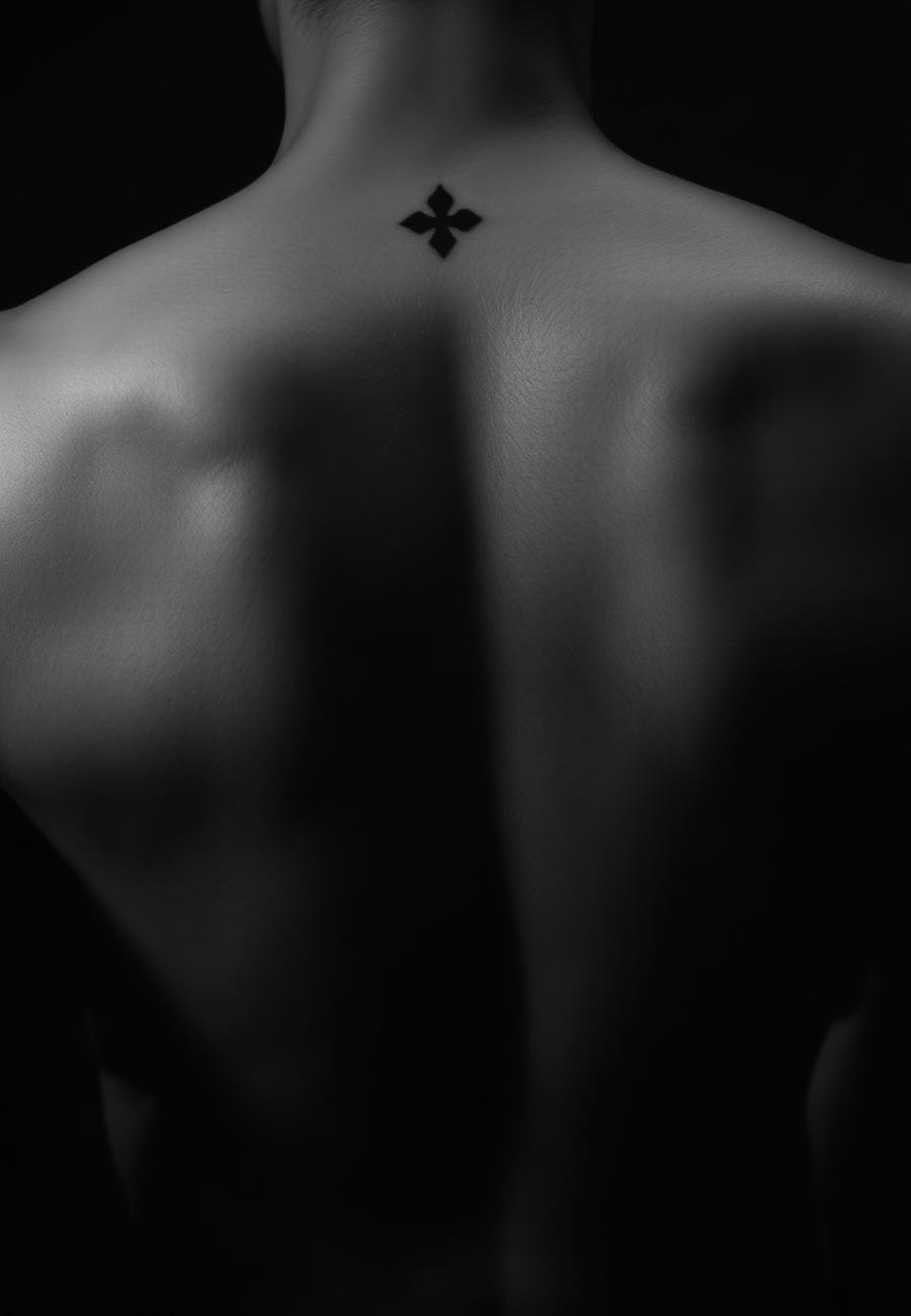 Fine line back tattoo